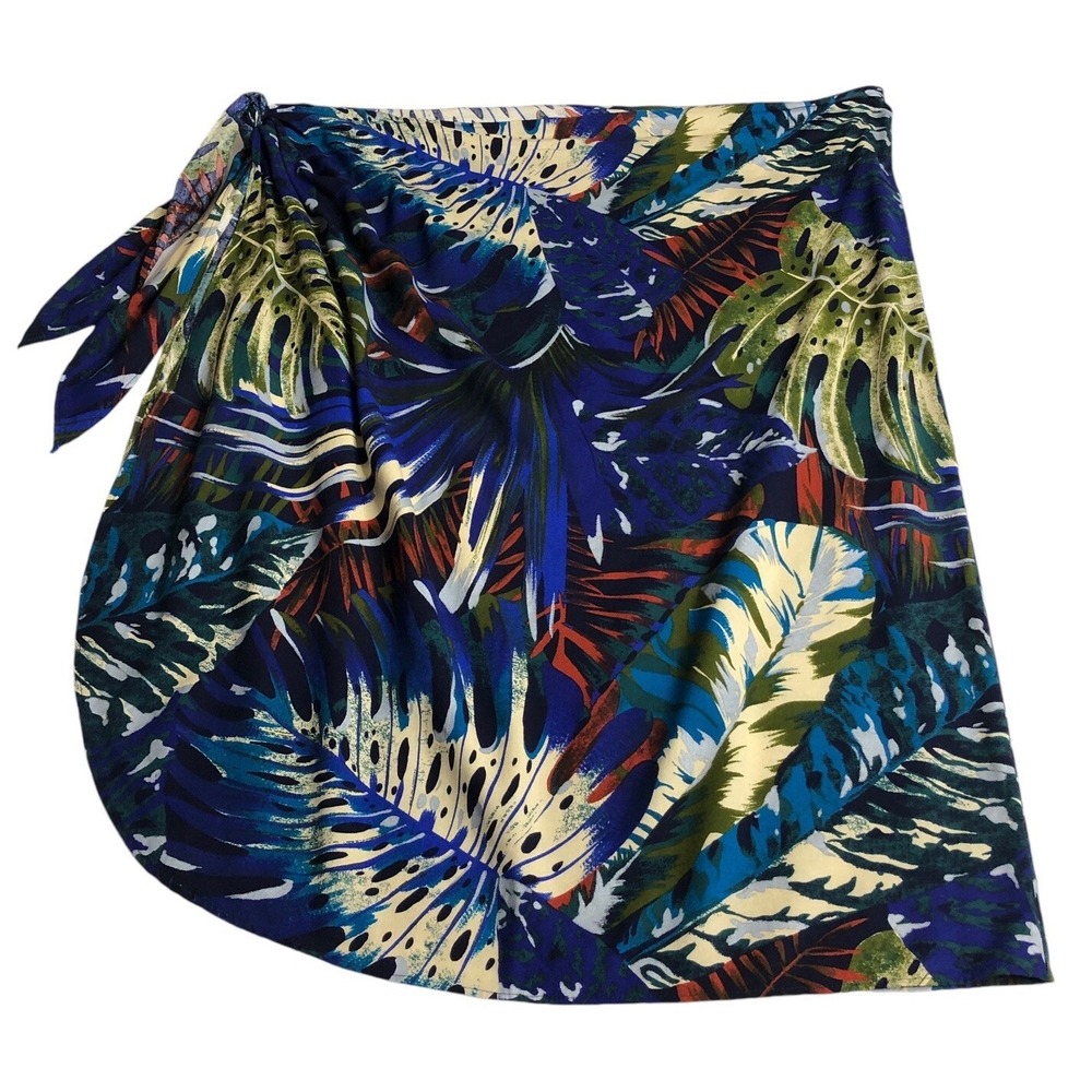 VTG Pacific Connections Sarong Wrap Skirt Womens One Size Floral Resort Coverup - Picture 2 of 10